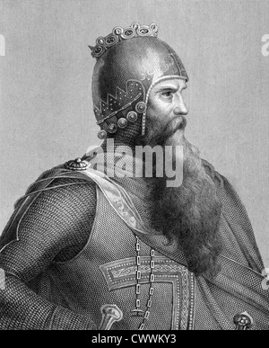 Friedrich I Barbarossa (1122-1190) auf Kupferstich aus dem Jahr 1859. Deutsche Heiliger römischer Kaiser. Stockfoto