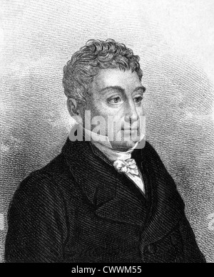 Gilbert du Motier Marquis de Lafayette (1757-1834) auf Kupferstich aus dem Jahr 1859. Französischer Adeliger und Offizier. Stockfoto