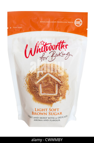 Whitworths weicher Braunzucker zum Backen in einem wieder verschließbaren Beutel Stockfoto