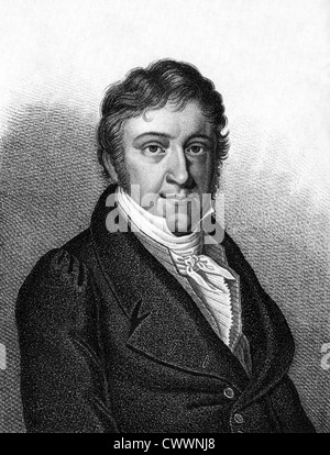 Johann Nepomuk Hummel (1778-1837) auf Kupferstich aus dem Jahr 1859. Österreichischer Komponist und Klaviervirtuose. Stockfoto