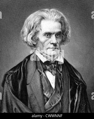 John Caldwell Calhoun (1782-1850) auf Kupferstich aus dem Jahr 1859. US-amerikanischer Politiker und politischer Theoretiker. Stockfoto