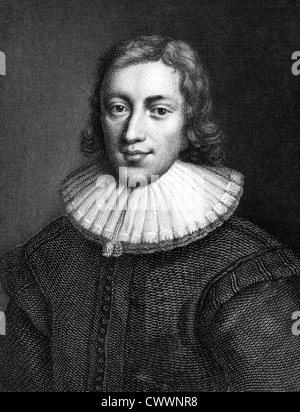 John Milton (1608-1674) auf Kupferstich aus dem Jahr 1859. Englischer Dichter, Polemiker, eine wissenschaftliche Briefmann und Beamter. Stockfoto