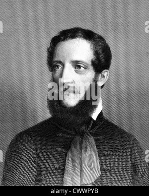 Lajos Kossuth (1802 – 1894) auf Kupferstich aus dem Jahr 1859.  Ungarischen Rechtsanwalt, Journalist und Politiker. Stockfoto