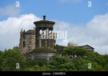 Das City Observatory. Calton Hill, Edinburgh, Mitte Lothian, Schottland, Vereinigtes Königreich, Europa. Stockfoto