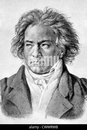 Ludwig van Beethoven (1770-1827) auf antiken Druck aus dem Jahr 1898. Deutscher Komponist und Pianist. Stockfoto