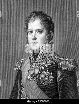 Michel Ney (1769-1815) auf Kupferstich aus dem Jahr 1859. Französischer Soldat und Feldherr. Stockfoto