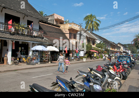 Straßenszene in Luang Prabang Laos Stockfoto