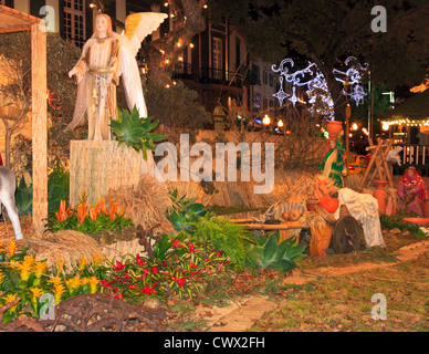 Weihnachtskrippe auf dem Weihnachtsmarkt von Funchal, Madeira Stockfoto