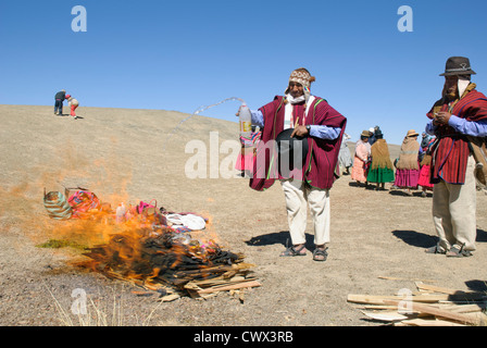 Rituellen Opfergaben an die Pachamama Stockfoto