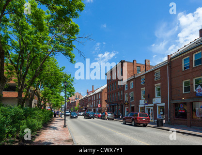 Fore Street in der Innenstadt von Portland, Maine, USA Stockfoto