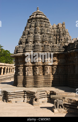 Elk201-2239v Indien, Karnataka, Somnathpur, Hoysala Keshav Tempel Stockfoto