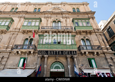 Architektur in der Stadt Valletta, Malta Insel des Mittelmeeres Stockfoto