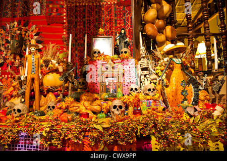 Guatemala, San Juan la Laguna. Tag der Toten All Saints Day Anzeige Ausstellung San Juan la Laguna Lake Atitlan, Guatemala. Stockfoto