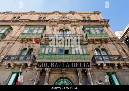 Architektur in der Stadt Valletta, Malta Insel des Mittelmeeres Stockfoto