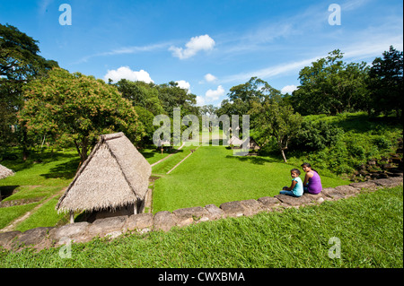 Der archäologische Park Quirigua, Weltkulturerbe der UNESCO, Guatemala, Mittelamerika. Stockfoto