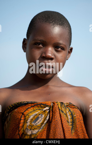 Mädchen Porträt, Rubavu, Ruanda Stockfoto