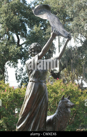 wehende Mädchen Savannah Georgia Ga Denkmal Statue Marmor alte historische Stockfoto