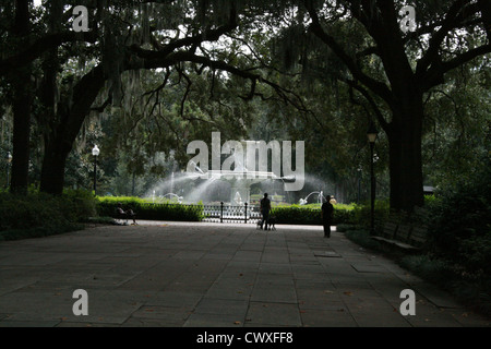 Forsyth Brunnen Savannah Georgia Ga Forsythe Wasser Brunnen historischen Architektur Stockfoto