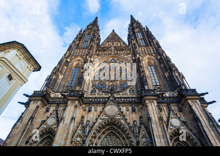 St. Vitus Kathedrale, Hradcany, Prag, Tschechische Republik zeigt Rosette Stockfoto