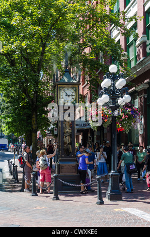 Vancouver City: Gastown, die berühmte dampfbetriebene Uhr in der Water Street, Vancouver, Kanada Stockfoto