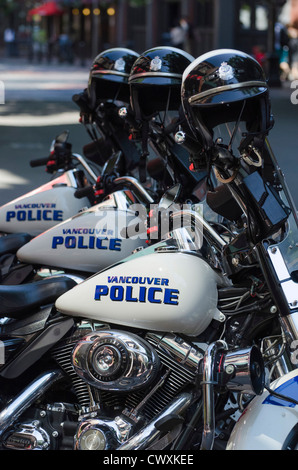 Vancouver Polizei-Abteilung Harley Davidson Motorräder, Vancouver, Kanada Stockfoto
