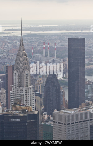 Chrysler Gebäude von der Sternwarte auf dem Empire State Building aus gesehen Stockfoto