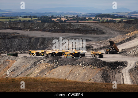 LKW am Shotton Tagebau Kohle-Standort in der Nähe von Cramlington, Northumberland. Stockfoto