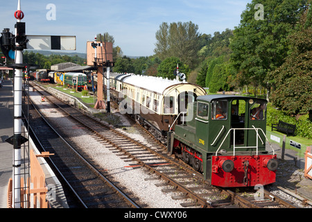 GWR Wagen an Holne Station auf der South Devon Railway geschoben wird Stockfoto