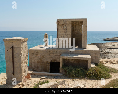 Graffiti an der Wand innerhalb der alten Malta Werft jetzt menschenleer, St. Rocco Road, Kalkara, Insel Malta, mediterran Stockfoto