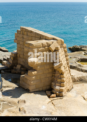 Teil der alten Malta Dockyard jetzt menschenleer, St. Rocco Road, Kalkara, Insel Malta, mediterran Stockfoto