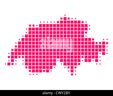 Karte der Schweiz Stockfoto