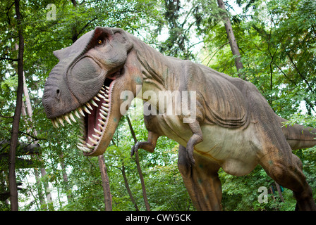 Tyrannosaurus Rex - Dinosaurier in den dunklen Wald Stockfoto