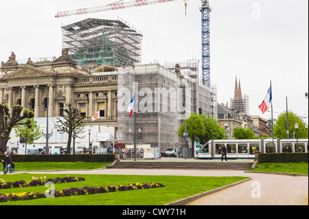 BNU National University Library durchmachenden Gebäudesanierung, Straßburg, Elsass, Frankreich Stockfoto