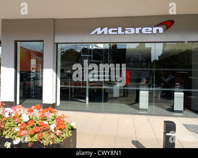 McLaren Ausstellungsraum in Knutsford Cheshire, Großbritannien Stockfoto