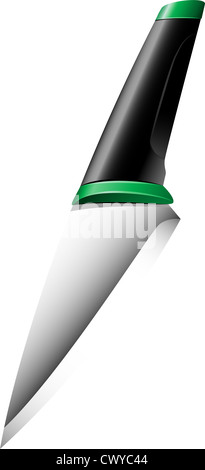 Messer über weiß Stockfoto