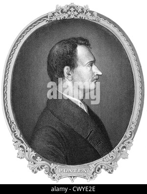 Karl August Georg Maximilian Graf von Platen-Hallermuende, 1796-1835, ein deutscher Dichter Stockfoto