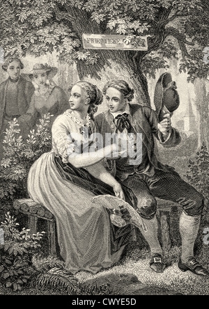 Friederike Elisabeth Brion und Goethe, junges Paar, mein Leben, Wahrheit und Fiktion, Autobiographie von Johann Wolfgang von Goethe Stockfoto