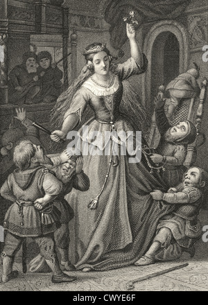 Königin Gyrmantis mit den Zwergen, gestützt auf Roses Sohn, eine Geschichte von Karl August Georg Maximilian Graf von Platen-Hallermuende Stockfoto