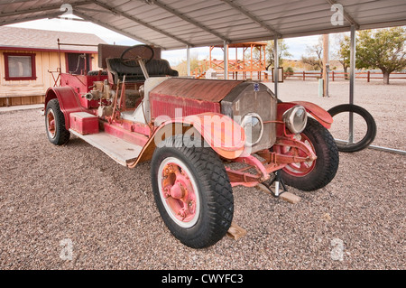 1914 American Lafrance Löschfahrzeug am Columbus Historical Society Museum in Columbus, New Mexico, USA Stockfoto