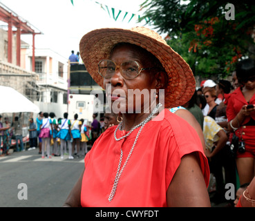 Porträt des karibischen Dame in Nevis Stockfoto