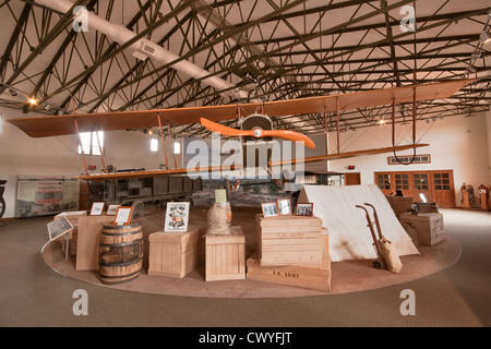 1916 Curtiss JN-3 Jenny Doppeldecker, General Pershing "Strafenden Ausstellung" Anzeigen im Pancho Villa State Park in Columbus, New Mexico Stockfoto