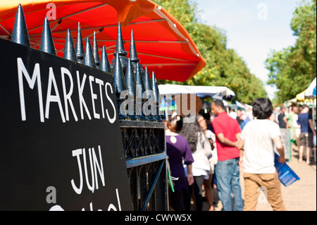 Sonntag Farmers' Market Zeichen - Alexandra Palace park - Muswell Hill - Haringey - London - UK Stockfoto