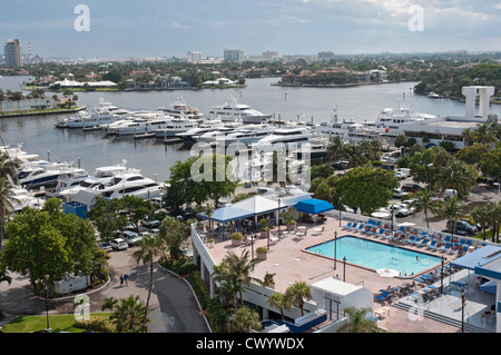 Ft. Lauderdale Florida entlang dem Intracoastal Waterway das Bahia Mar Resort and Marina Stockfoto