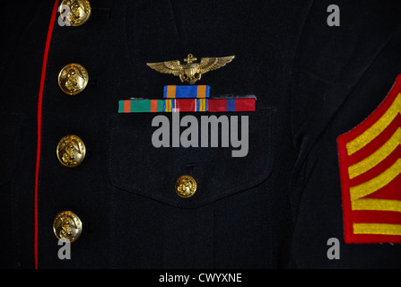 Details des US marine Corps parade uniform Stockfoto