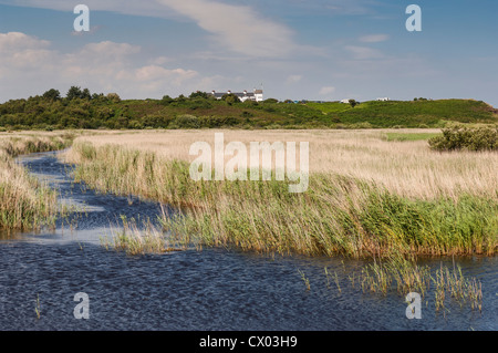 Eine Ansicht von Dunwich Heath vom Minsmere RSPB Vogel reservieren in Suffolk, England, Großbritannien, Uk Stockfoto