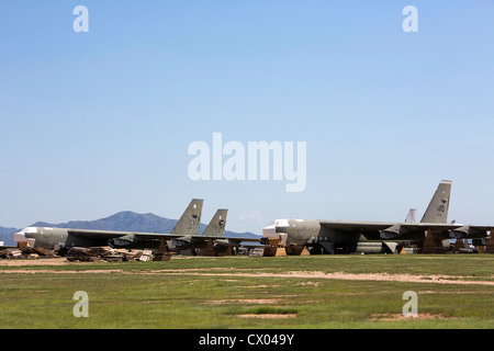 B-52 Stratofortress Flugzeuge in der Lagerung bei der 309. Aerospace Maintenance and Regeneration Group an Davis-Monthan AFB. Stockfoto