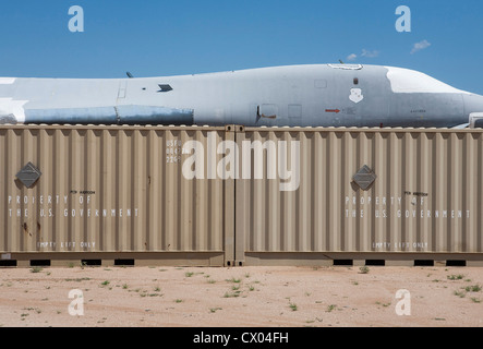 B-1 Lancer Flugzeuge in der Lagerung bei der 309. Aerospace Maintenance and Regeneration Group in Davis-Monthan Air Force Base. Stockfoto