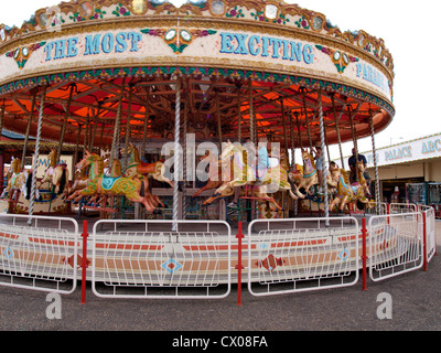 Gallopers Karussell, Great Yarmouth Pleasure Beach, Norfolk, Großbritannien Stockfoto