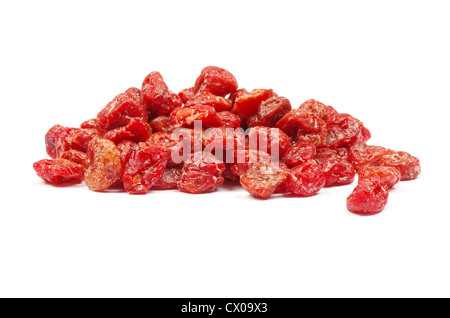 roten getrockneten Goji-Beeren auf weiß Stockfoto