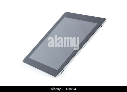 Touchscreen-Tablettcomputer mit unbelegten Schirm isoliert auf weiß Stockfoto